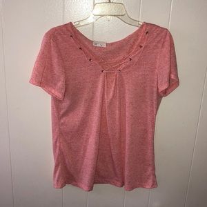 Short Sleeve Shirt/ Peach Colored